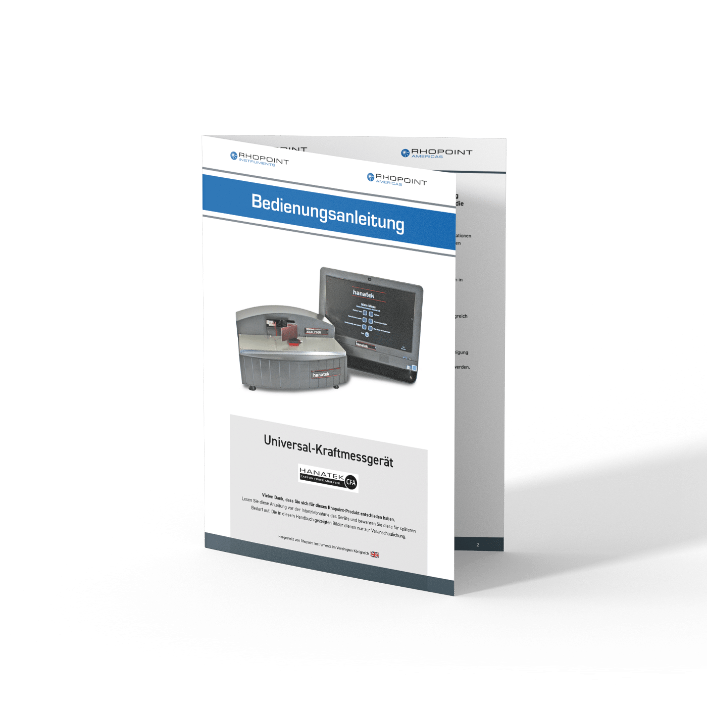 Rhopoint Instruments CFA Operating Manual Mockup (German)